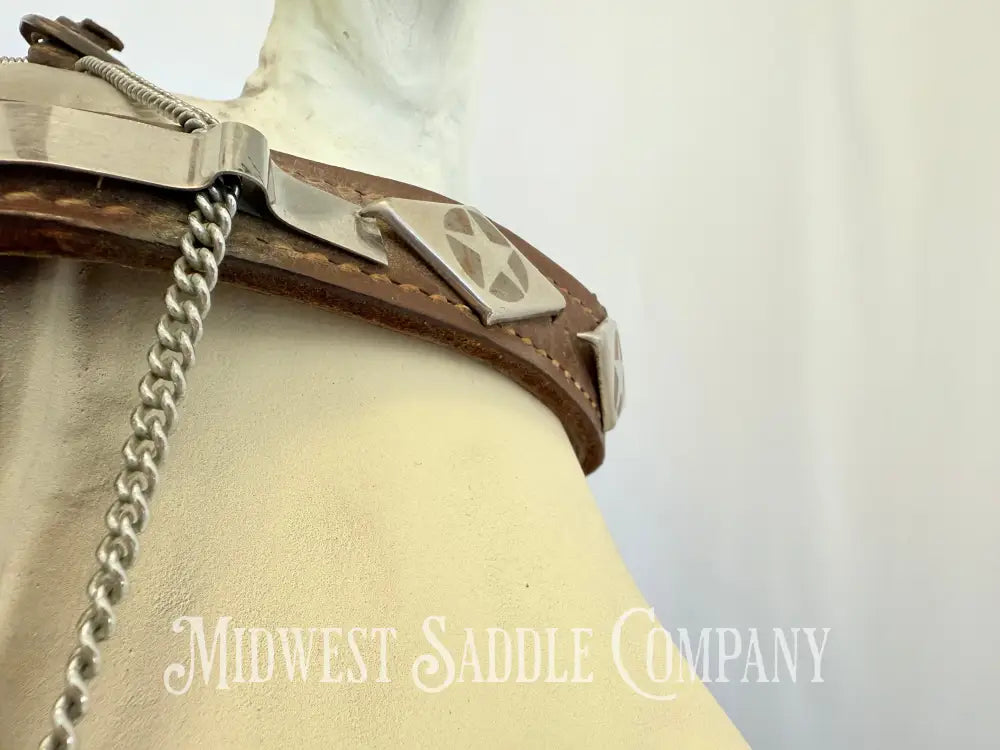 Vintage Western Cowboy Parade Headstall Chrome Diamonds & Stars Portuguese Style Bridles & Headstalls