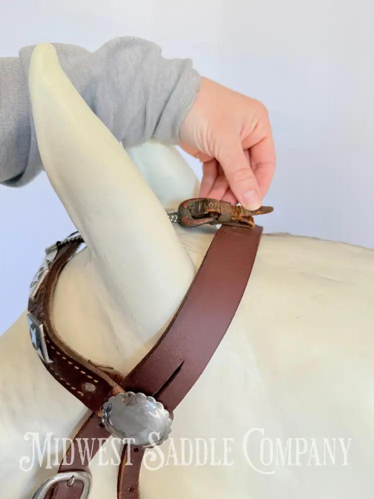 Vintage Western Cowboy Parade Headstall Chrome Diamonds & Stars Portuguese Style Bridles & Headstalls