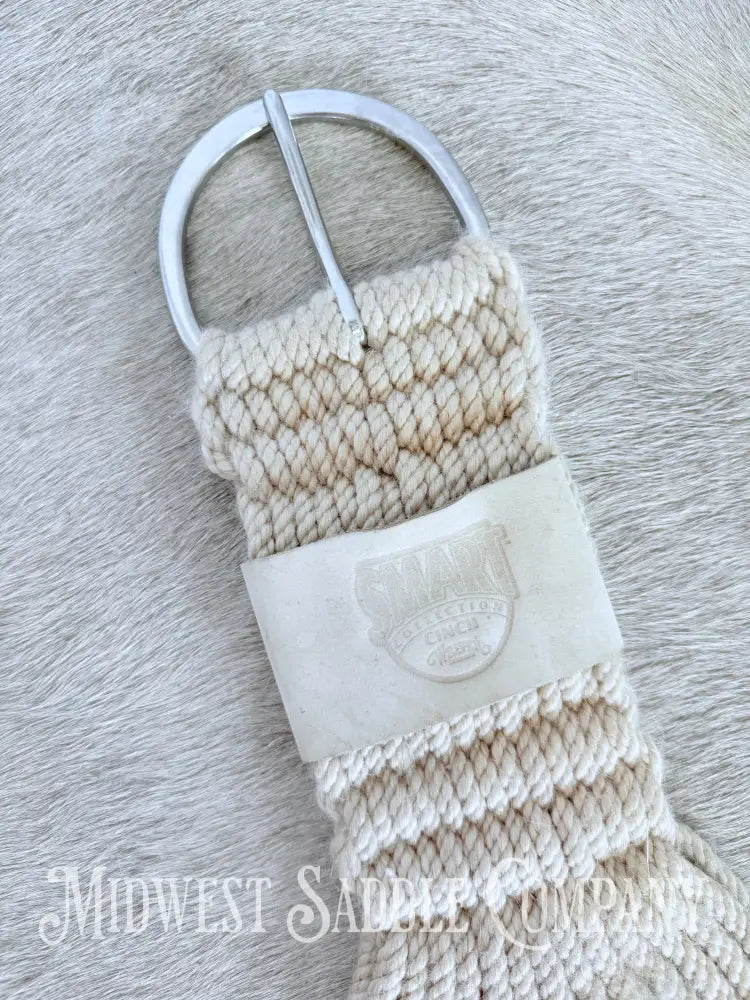 Weaver Equine Smart Cinch Natural Blend 27 Strand Roper & Roll Snug Horse Cinch Buckle 32 in Cinch