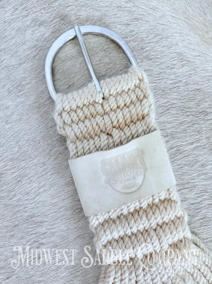 Weaver Equine Smart Cinch Natural Blend 27 Strand Roper & Roll Snug Horse Cinch Buckle 32 in Cinch