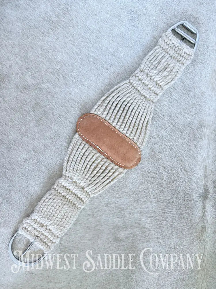 Weaver Equine Smart Cinch Natural Blend 27 Strand Roper & Roll Snug Horse Cinch Buckle 32 in Cinch