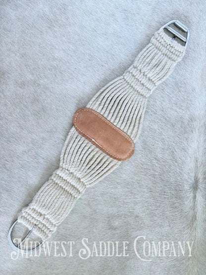 Weaver Equine Smart Cinch Natural Blend 27 Strand Roper & Roll Snug Horse Cinch Buckle 32 in Cinch