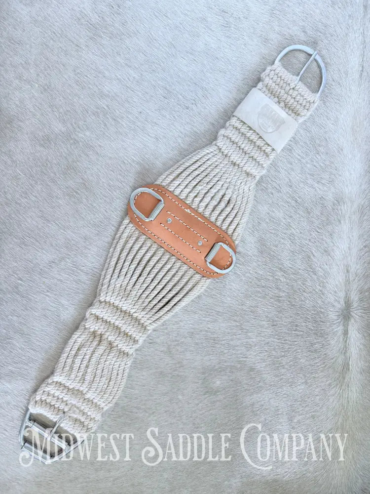 Weaver Equine Smart Cinch Natural Blend 27 Strand Roper & Roll Snug Horse Cinch Buckle 32 in Cinch