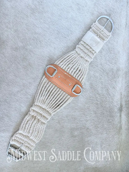 Weaver Equine Smart Cinch Natural Blend 27 Strand Roper & Roll Snug Horse Cinch Buckle 32 in Cinch