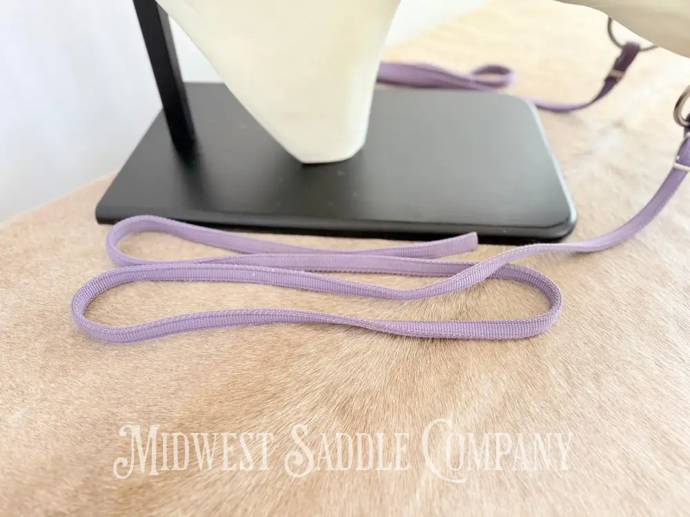 Weaver Nylon Browband Headstall and Split Reins Lavender Purple - Large Horse Size Bridles & Headstalls