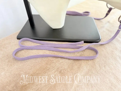Weaver Nylon Browband Headstall and Split Reins Lavender Purple - Large Horse Size Bridles & Headstalls