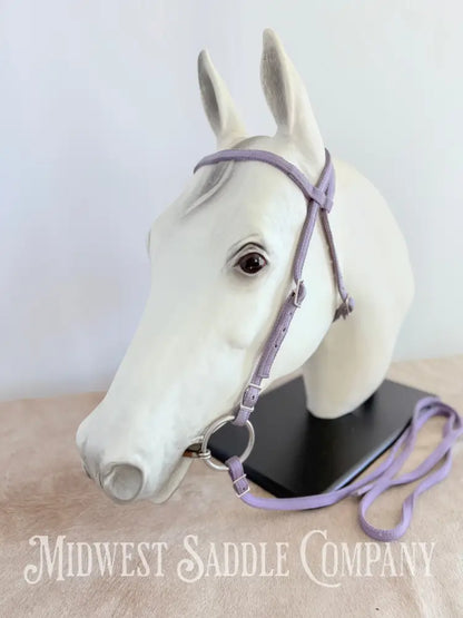 Weaver Nylon Browband Headstall and Split Reins Lavender Purple - Large Horse Size Bridles & Headstalls