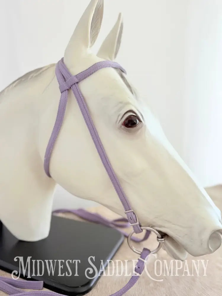 Weaver Nylon Browband Headstall and Split Reins Lavender Purple - Large Horse Size Bridles & Headstalls