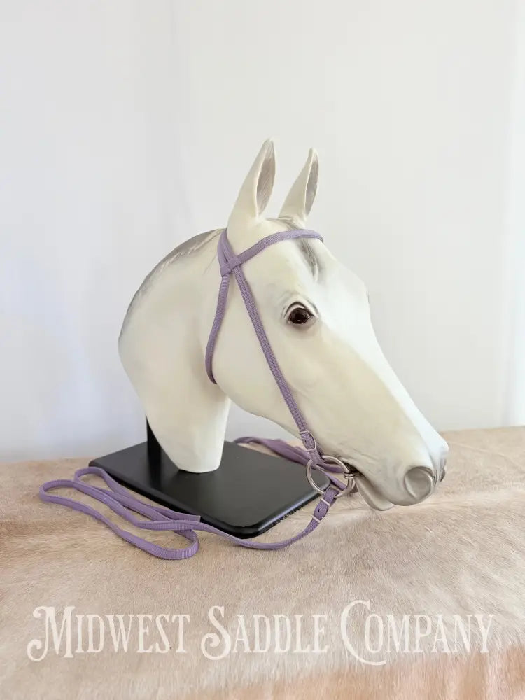 Weaver Nylon Browband Headstall and Split Reins Lavender Purple - Large Horse Size Bridles & Headstalls