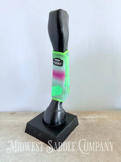 Weaver Prodigy Pink/Green Ombre Western Sports Medicine Impact Boots Front 2-Pack - Size Large Horse Boots