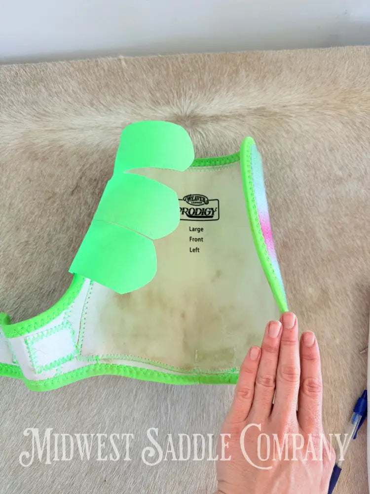 Weaver Prodigy Pink/Green Ombre Western Sports Medicine Impact Boots Front 2-Pack - Size Large Horse Boots