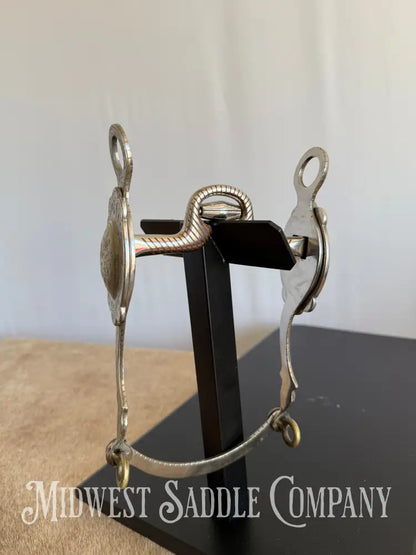 Western Arabian Show Horse Engraved Frogmouth Port Bit with Roller Copper Inlay Bit