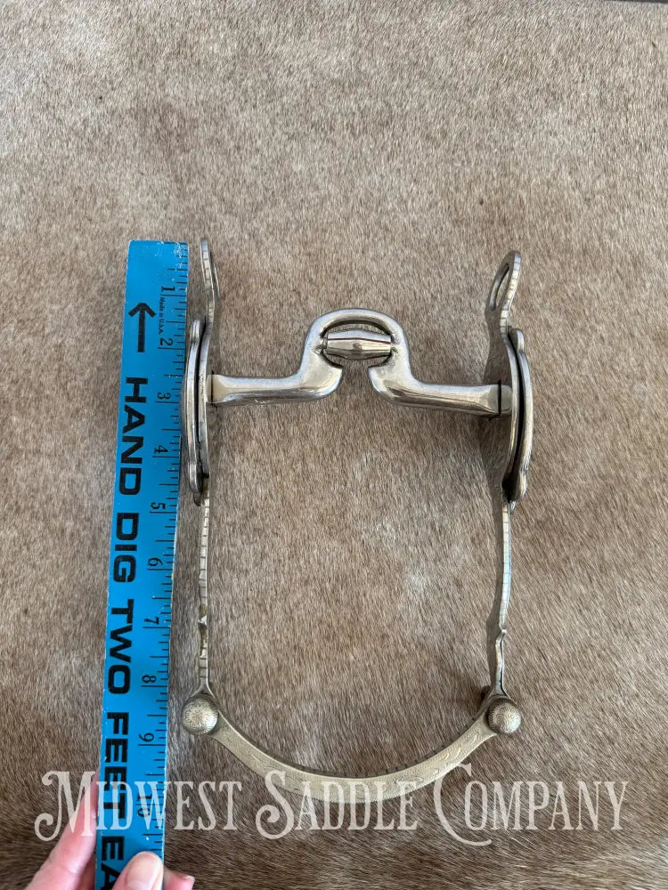 Western Arabian Show Horse Engraved Frogmouth Port Bit with Roller Copper Inlay Bit