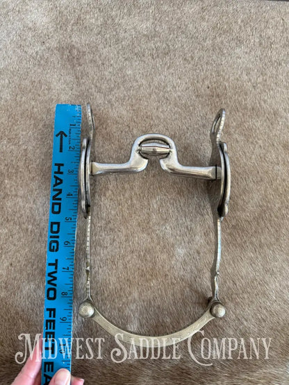 Western Arabian Show Horse Engraved Frogmouth Port Bit with Roller Copper Inlay Bit