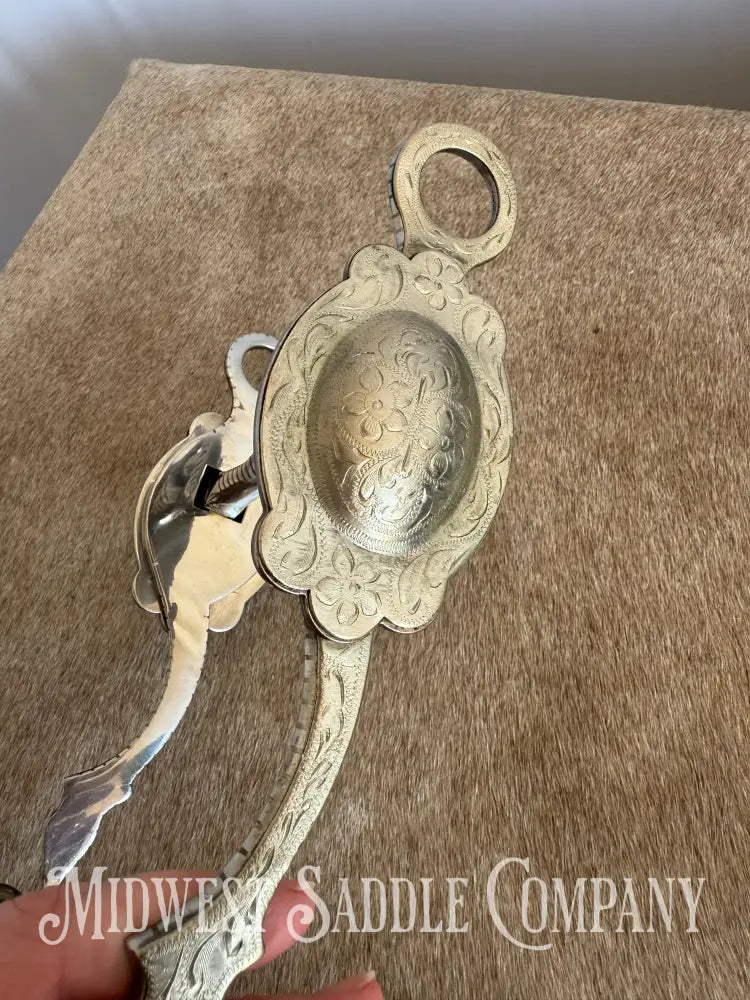 Western Arabian Show Horse Engraved Frogmouth Port Bit with Roller Copper Inlay Bit