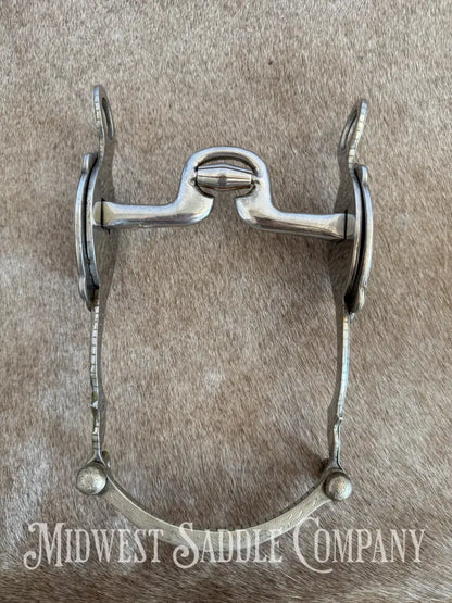 Western Arabian Show Horse Engraved Frogmouth Port Bit with Roller Copper Inlay Bit