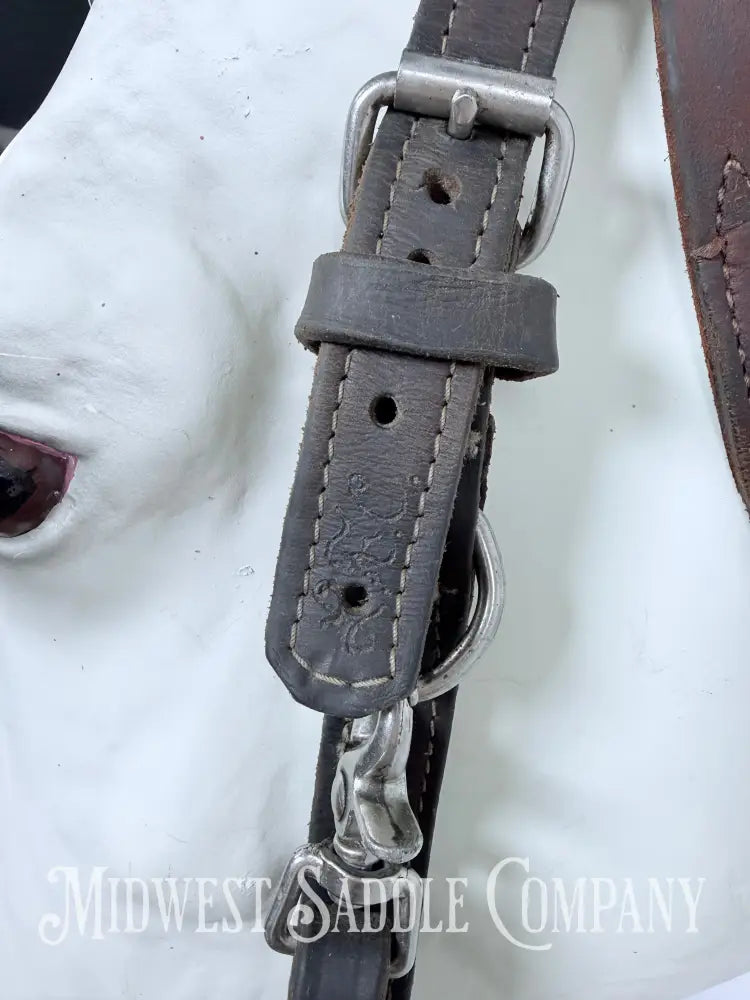 Western Halter Bridle Browband Combination Headstall Double Stitched Leather Full Horse Size - Bridles & Headstalls