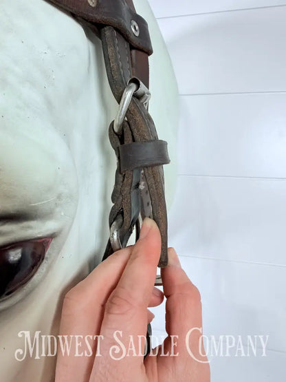 Western Halter Bridle Browband Combination Headstall Double Stitched Leather Full Horse Size - Bridles & Headstalls