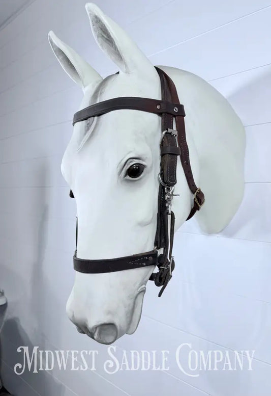 Western Halter Bridle Browband Combination Headstall Double Stitched Leather Full Horse Size - Bridles & Headstalls