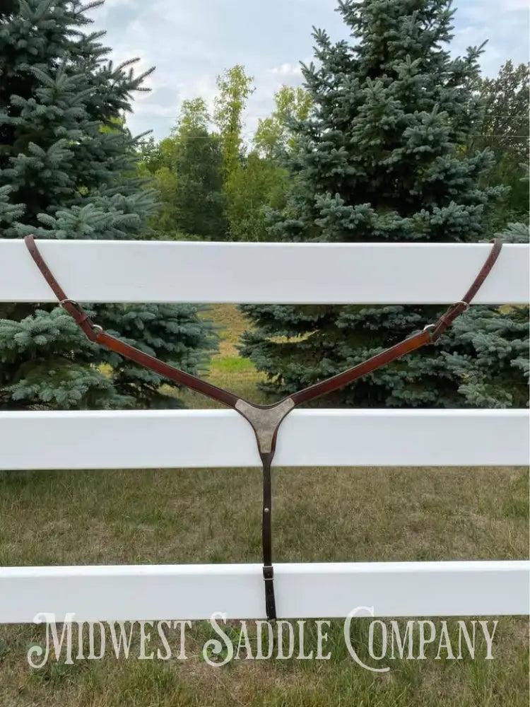 Western Show Silver Breast Collar Horse Tack Dark Oil