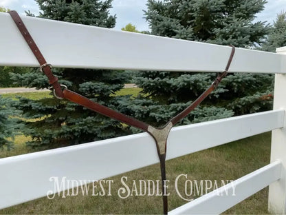 Western Show Silver Breast Collar Horse Tack Dark Oil