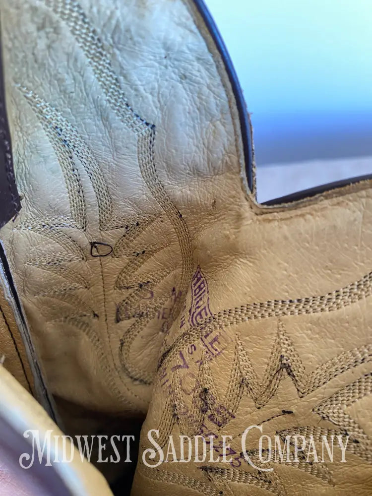 Women’s Abilene Western Leather Cowboy Boots Tall Shaft Chocolate & Tan - Size 5 M