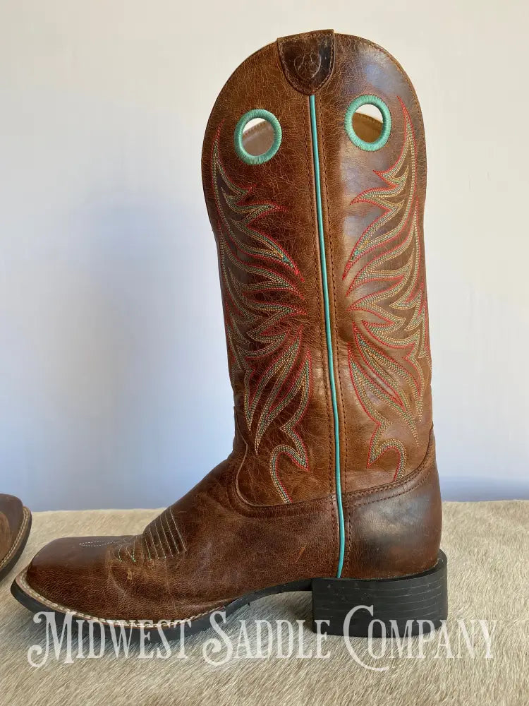 Women’s Ariat 4Lr Western Leather Cowboy Boots Turquoise Stitching - Size 9 B