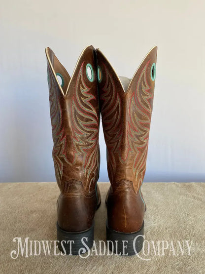 Women’s Ariat 4Lr Western Leather Cowboy Boots Turquoise Stitching - Size 9 B
