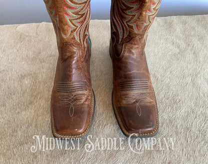 Women’s Ariat 4Lr Western Leather Cowboy Boots Turquoise Stitching - Size 9 B