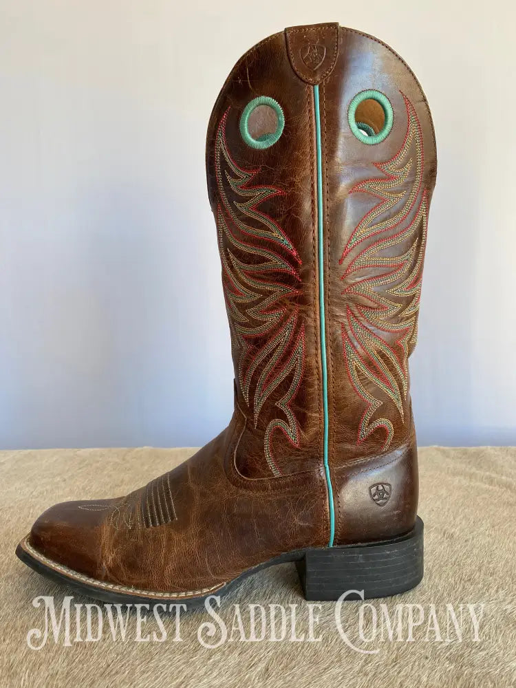 Women’s Ariat 4Lr Western Leather Cowboy Boots Turquoise Stitching - Size 9 B
