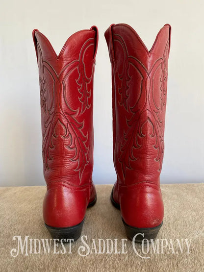 Women’s Tony Lama Western Cowboy Boots Red Leather - Size 9 M
