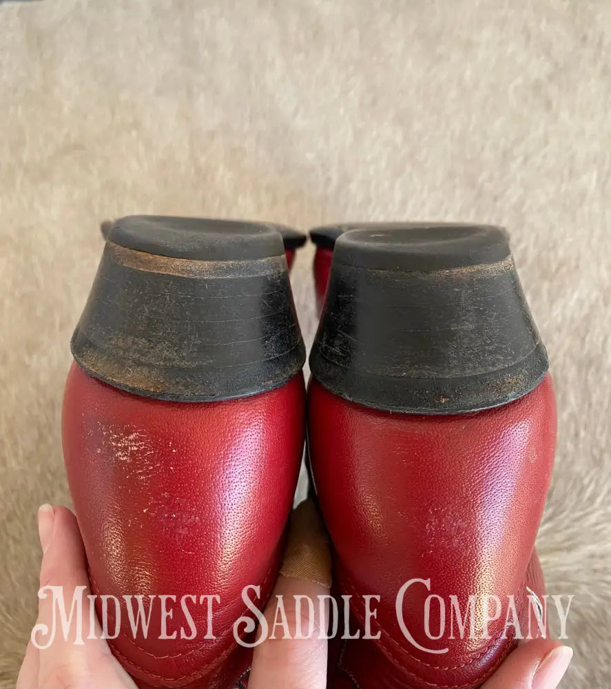 Women’s Tony Lama Western Cowboy Boots Red Leather - Size 9 M
