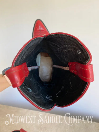 Women’s Tony Lama Western Cowboy Boots Red Leather - Size 9 M