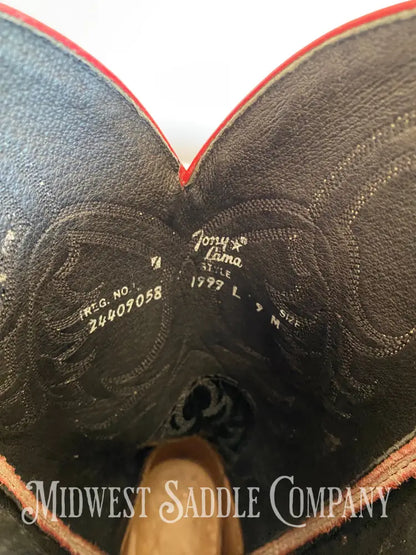 Women’s Tony Lama Western Cowboy Boots Red Leather - Size 9 M