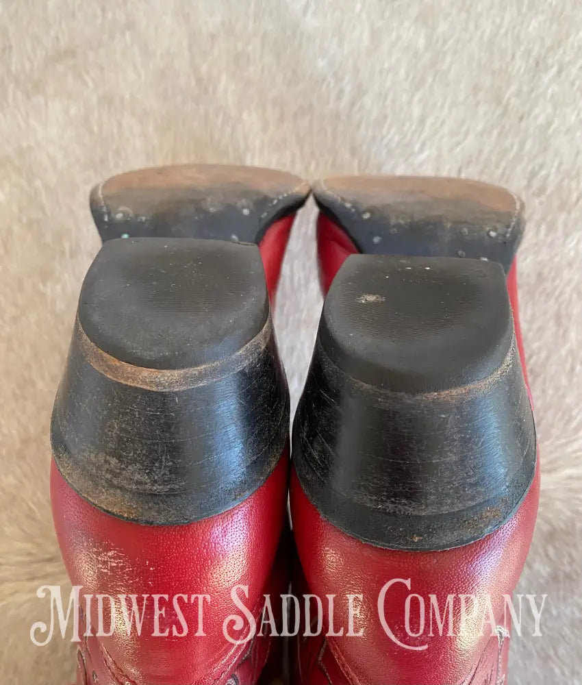 Women’s Tony Lama Western Cowboy Boots Red Leather - Size 9 M